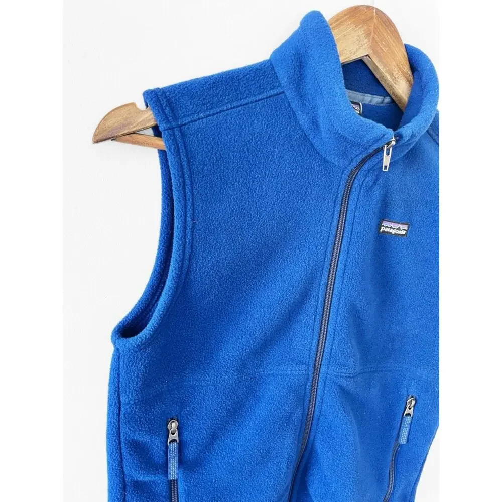 Patagonia Kids Blue Synchilla Fleece Vest Size 10 EUC